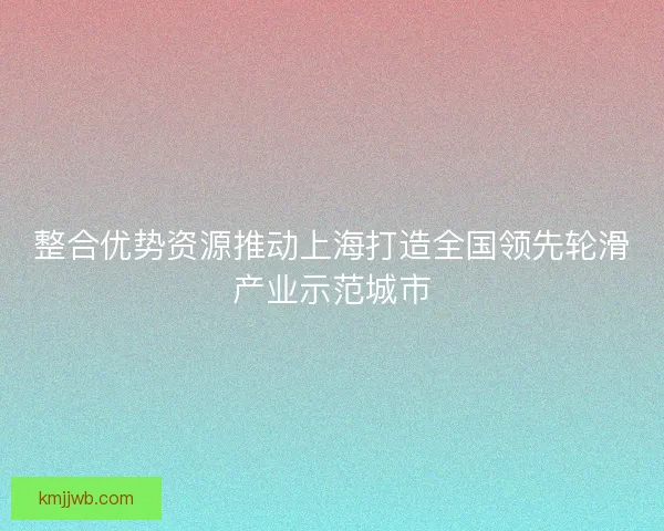 整合优势资源推动上海打造全国领先轮滑产业示范城市